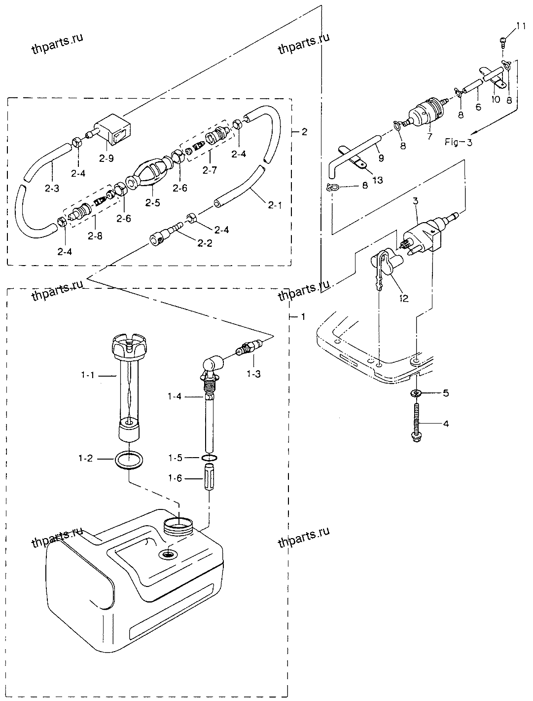 Бак (внешний) топливный, шланг