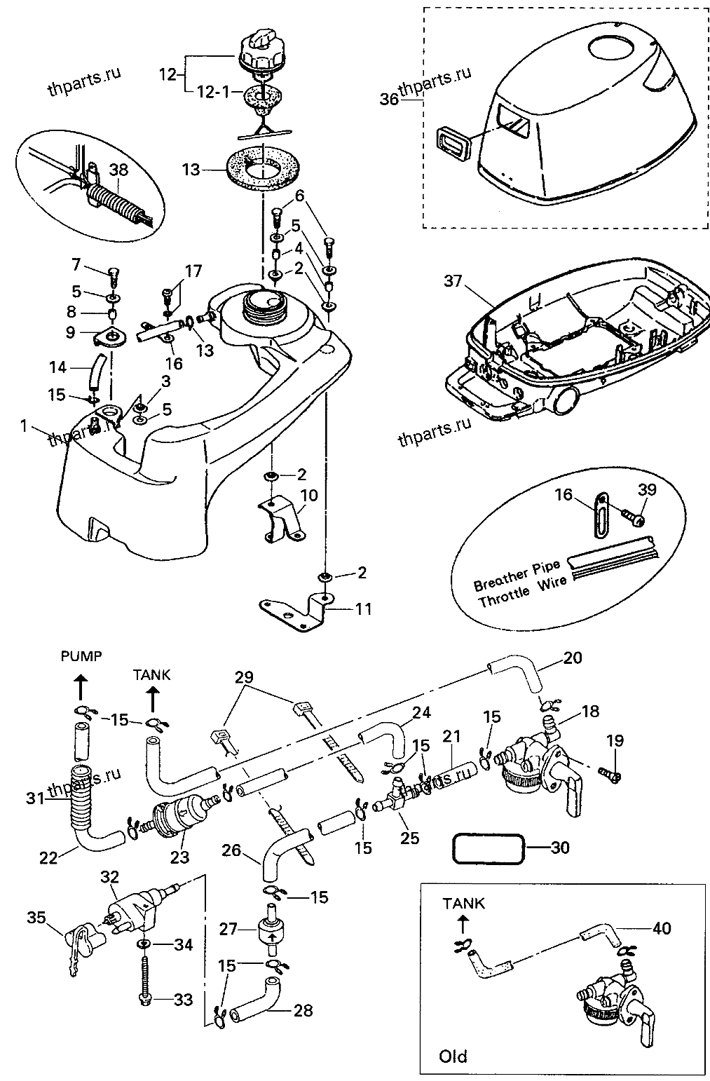 Бак встроенный F4A2, фильтр